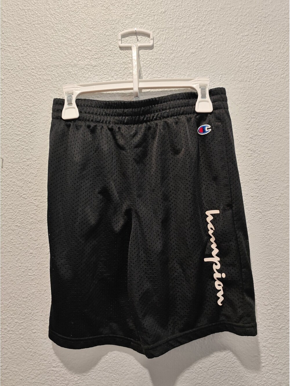 Champion Black Mesh Athletic Shorts with Logo